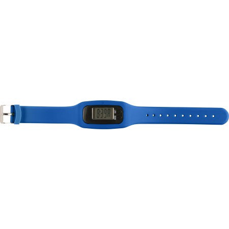 Pedometer with silicone wristband, cobalt blue
