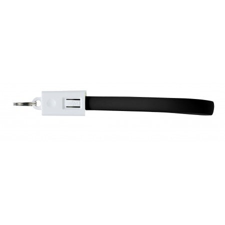 Charging cable and key holder in one, black