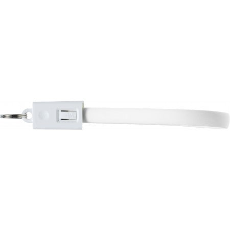 Charging cable and key holder in one, white