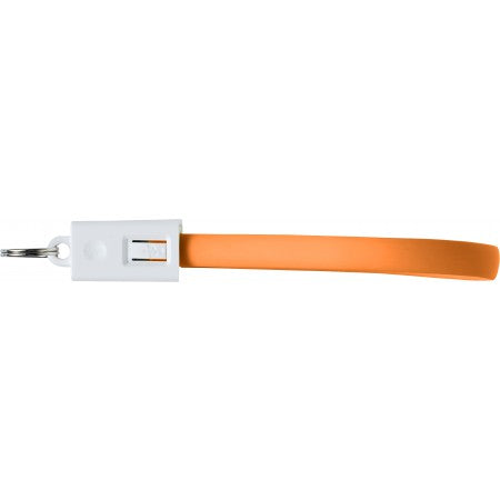 Charging cable and key holder in one, orange