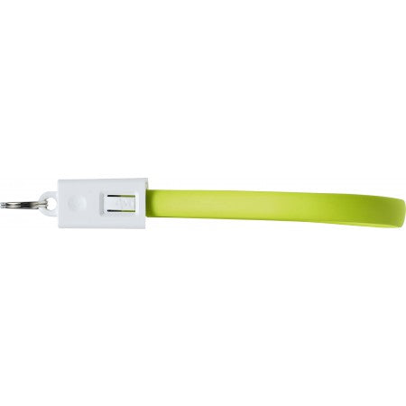Charging cable and key holder in one, lime