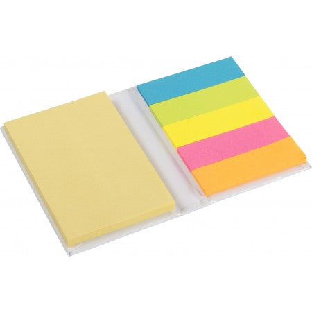 Notebook with sticky notes, white