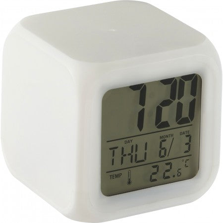 Cube alarm clock, white