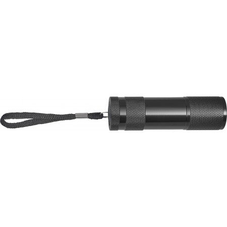 Aluminium metallic LED torch, black