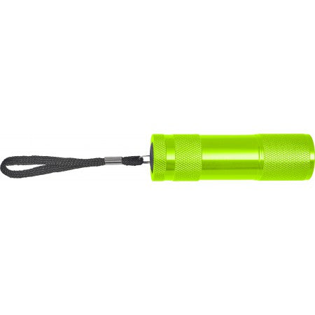 Aluminium metallic LED torch, green