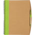 Recycled cardboard notebook with pen, lime