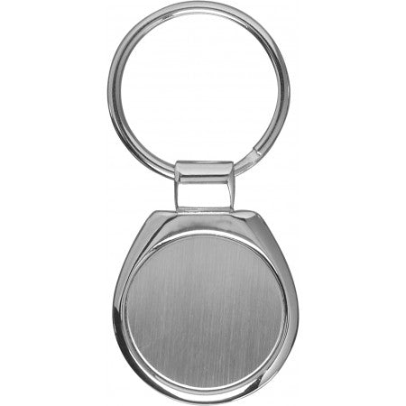 Round metal key holder, silver