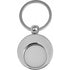 Metal key holder with shopping cart coin, silver