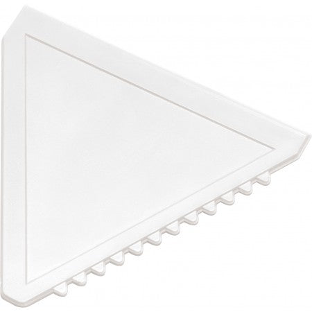 Triangular plastic ice scraper, white