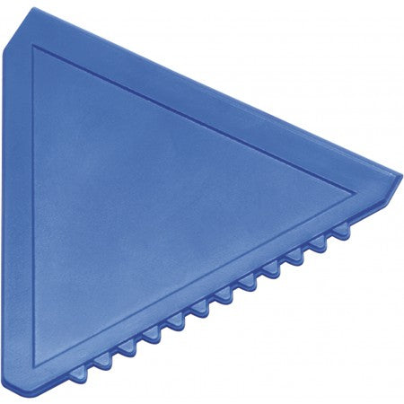 Triangular plastic ice scraper, blue