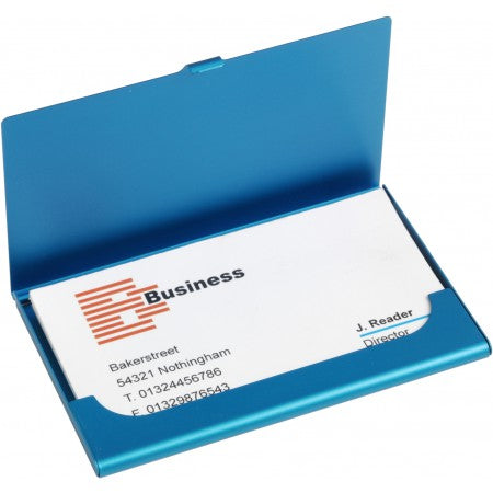 Aluminium card holder, light blue