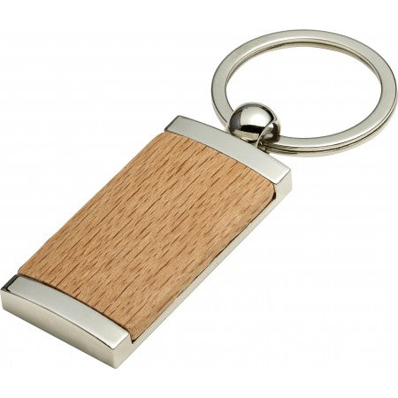 Metal and wooden key holder, brown