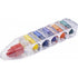 Six wax crayons in container, custom/multicolor