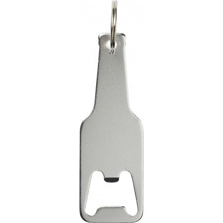 Aluminium bottle opener key chain, silver