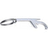 Aluminium key chain with bottle opener and can opener, silver