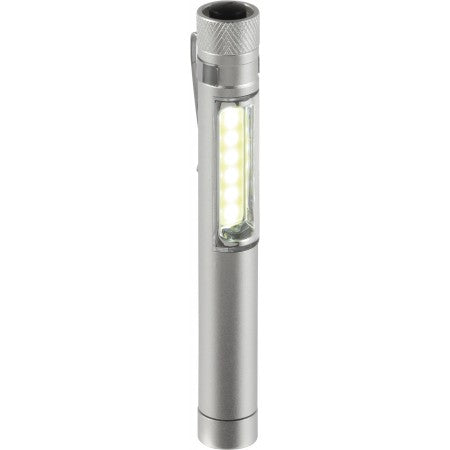COB flashlight, silver