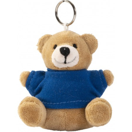 Teddy bear key ring, cobalt blue