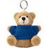 Teddy bear key ring, cobalt blue
