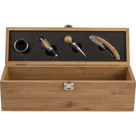 Bamboo wine giftset, brown