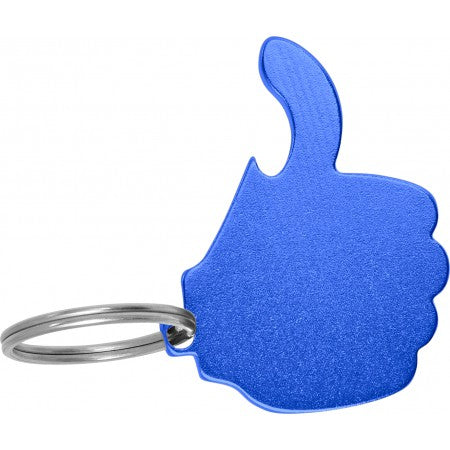 Aluminium key holder with bottle opener, cobalt blue