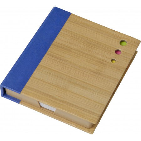 Note block with sticky notes, cobalt blue