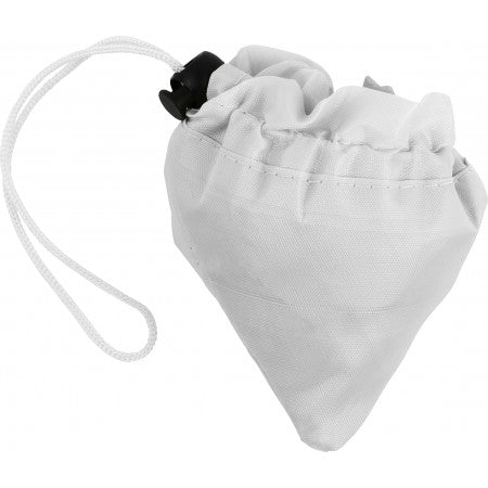 Foldable polyester (210D) shopping bag, white