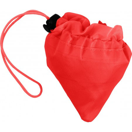 Foldable polyester (210D) shopping bag, red