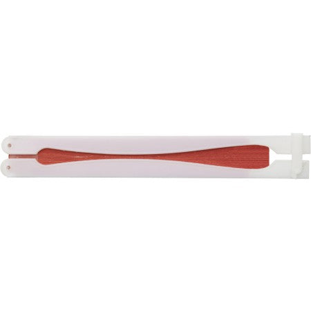 Paper hand held fan with plastic handle, red