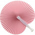 Paper hand held fan with plastic handle, pink