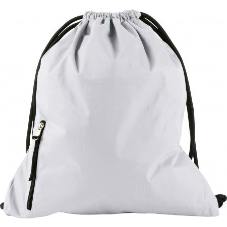 Pongee (190T) drawstring backpack, white