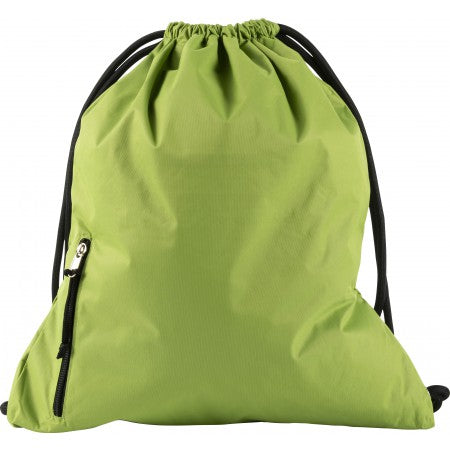 Pongee (190T) drawstring backpack, light green