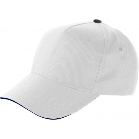 Cap with sandwich peak, white