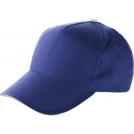 Cap with sandwich peak, cobalt blue