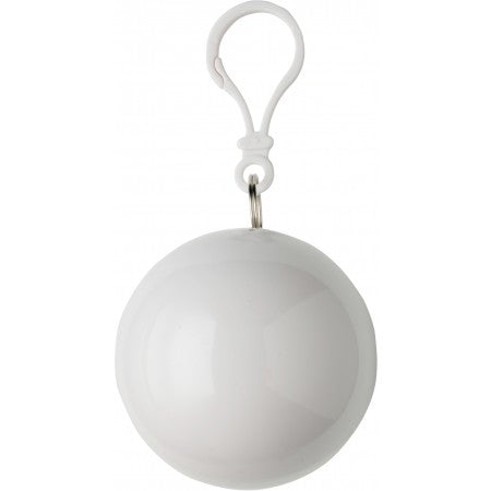 PVC poncho in a plastic ball, white