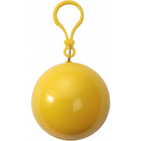 PVC poncho in a plastic ball, yellow