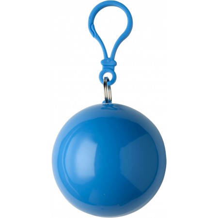 PVC poncho in a plastic ball, light blue