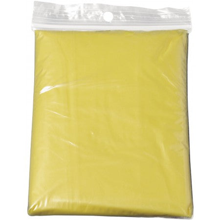 Foldable translucent poncho, yellow
