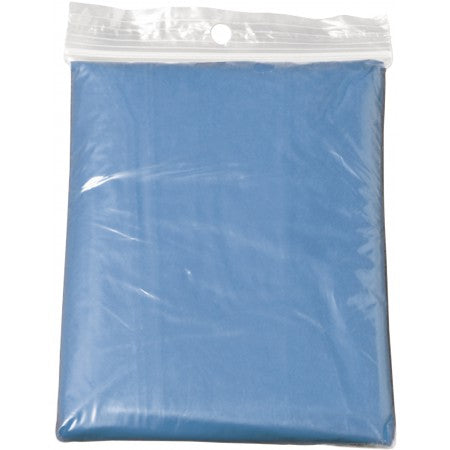 Foldable translucent poncho, light blue