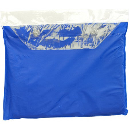 Vinyl poncho with hood, blue