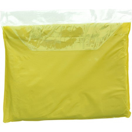 Vinyl poncho with hood, yellow