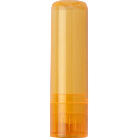 Lip balm stick with SPF 15 protection., orange