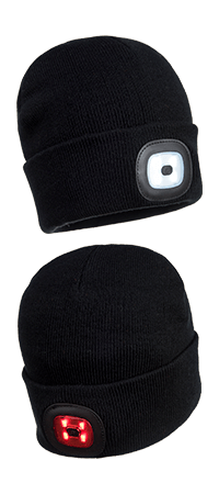 b028 Rechargeable Twin LED Beanie - BRANIO