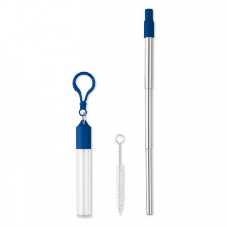 Telescopic straw with brush