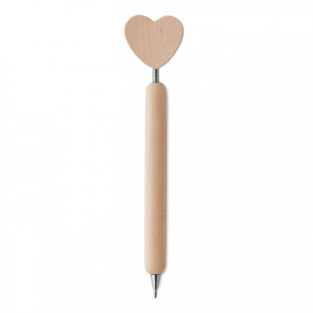 Wooden pen with heart on top