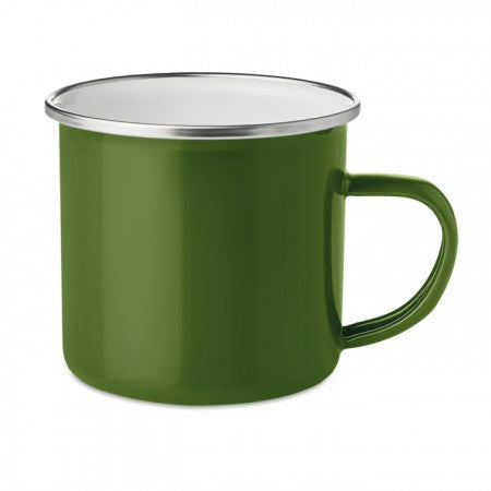 Metal mug with enamel layer