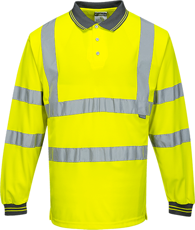 s277 Hi-Vis Polo Shirt  L/S - BRANIO