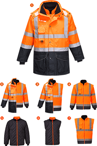 s426 Hi-Vis Jacheta Contrast 7in1 - BRANIO