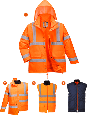 s468 Hi-Vis Jacheta 4-in-1 - BRANIO