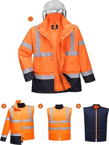 s471 Hi-Vis 4in1 Jacheta Contrast - BRANIO