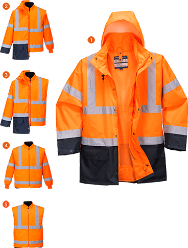 s766 Jacheta Essential 5in1 Hi-Vis - BRANIO